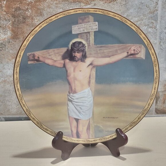 The Crucifixion Plate Robert T Barrett  Life of Christ Bradford Exchange 1994 - Picture 10 of 12